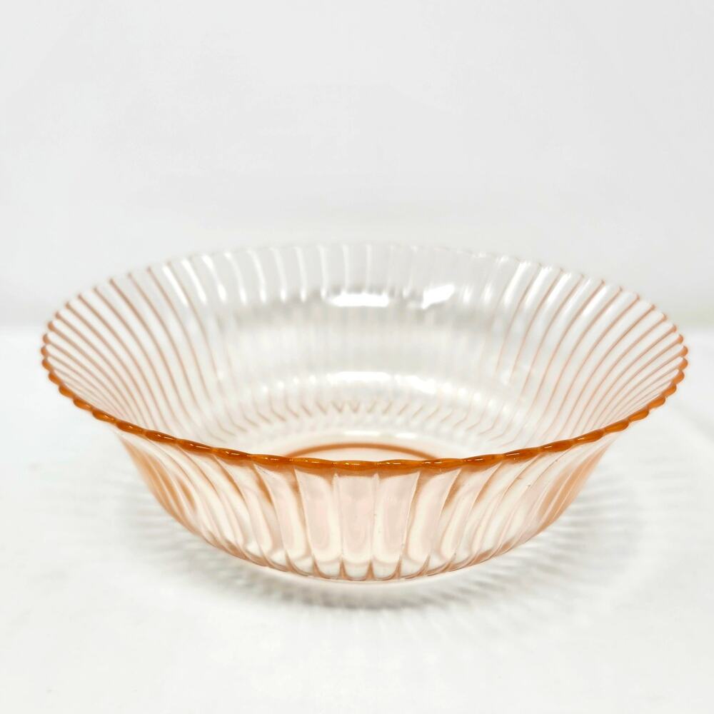 MacBeth Evans Petalware Pink Depression Glass Bowl 8.5 Inch